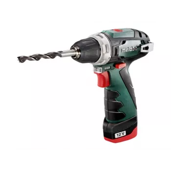 Pistol Grip Drill Metabo PowerMaxx BS Basic 1400 RPM, Melns, zaļa