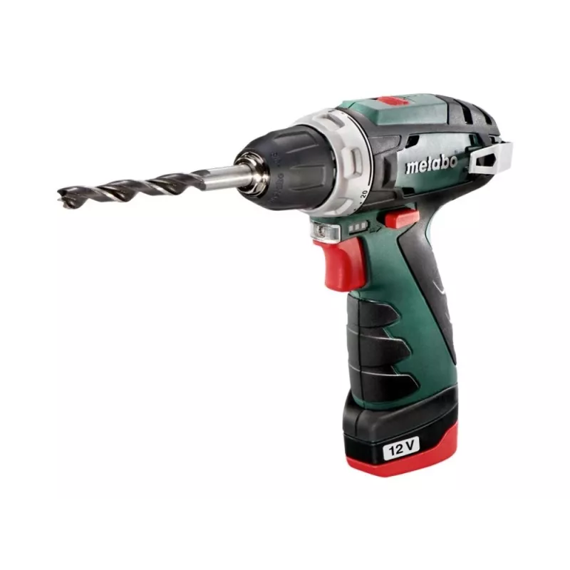Pistol Grip Drill Metabo PowerMaxx BS Basic 1400 RPM, Melns, zaļa