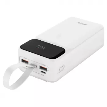 Ārējais akumulators SAVIO BA-11 Lithium-Ion 3000 mAh, 3.7 V, USB-C x2, balts
