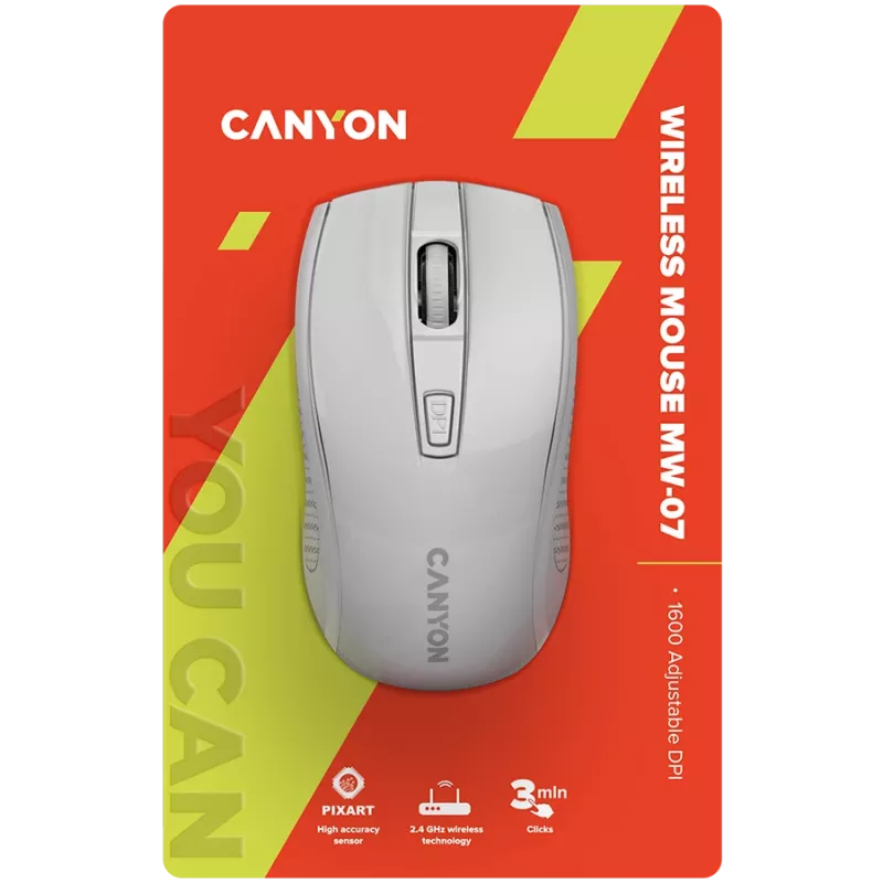 Pele Canyon MW-7 labās rokas RF bezvadu optiskā 1600 DPI