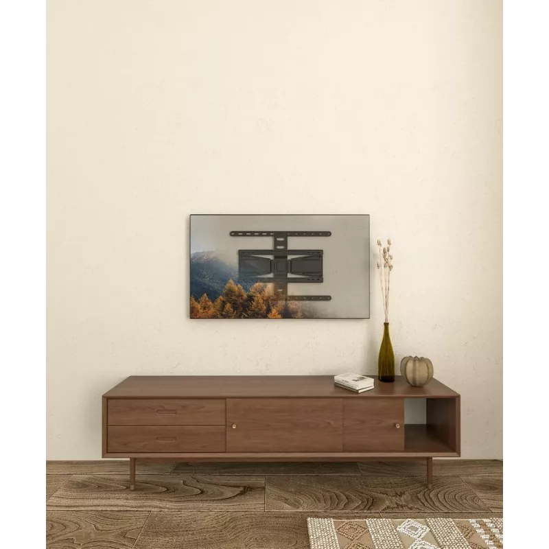 Pilnas kustības TV sienas stiprinājums GEMBIRD WM-90ST-02 43–90 collu ekrāniem, šarnīra kronšteins, VESA 100x200–600x400, kravnesība 50 kg
