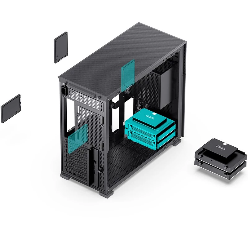 PC korpuss Jonsbo D41 MESH Midi Tower Melns