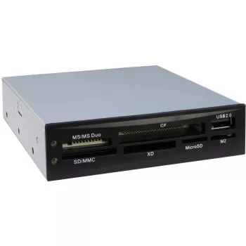 Inter-Tech Nitrox Multi Card Reader CI-02 - Karšu lasītājs - 8,9 cm (3,5 inch) (CF I, CF II, MS, MS PRO, Microdrive, MMC, SD, MS Duo, xD, MS PRO Duo, TransFlash, microSD, SDHC, MS Micro)