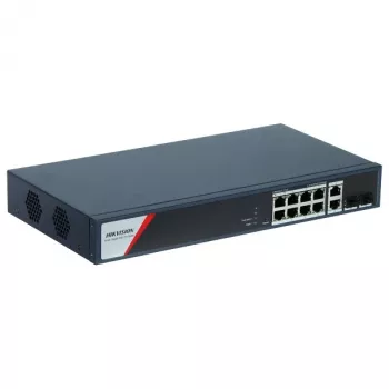 Hikvision DS-3E1512HP-SI-8P2T2F tīkla slēdzis, pārvaldīts Gigabit Ethernet (10/100/1000) Power over Ethernet (PoE), zils