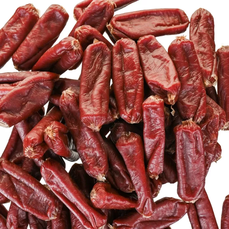Suņu gardumi PETITTO Mīkstās liellopu gaļas desiņas 500 g — mīkstie treniņu našķi, 33% olbaltumvielu, 4% tauku, bez lipekļa un bez cukura