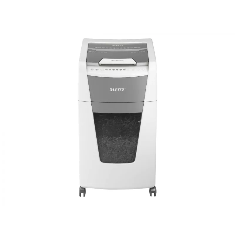 Leitz IQ Autofeed Office 300 automātiskais papīra smalcinātājs P4, krusta smalcināšana, 22 cm, 4 x 30 mm, 60 L, 500 lapas, 55 dB