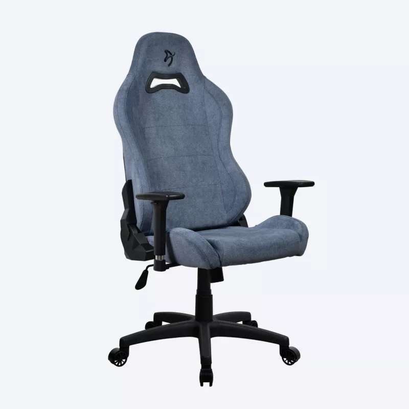 Spēļu krēsls Arozzi Torretta SoftFabric Blue — ergonomisks dizains, regulējams augstums un roku balsti