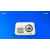 Portatīvais radio SAVIO RS-02 — analogais FM skaņotājs, Bluetooth 5.3, USB barošana, 3 W, balts