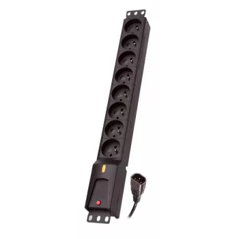 Strāvas sadalītājs lestar LZRM 810 BW ar IEC 320 savienotāju, 5,0 m kabelis