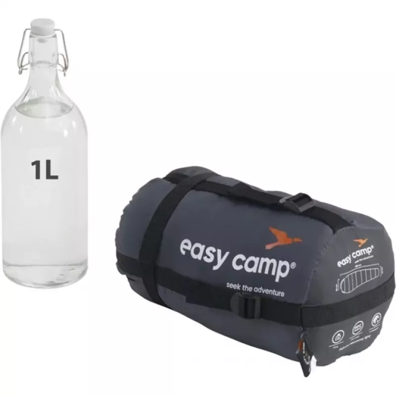 Guļammaiss easy camp Falcon I Mummy 10°C pelēks – viegls vienvietīgs mūmijas guļammaiss, komforts 10°C