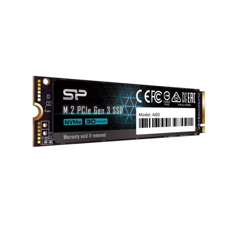 SSD M.2 NVMe Silicon Power P34A60 2 TB, PCIe 3.0 x4, lasīšana 2200 MB/s, rakstīšana 1600 MB/s