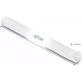 Pītais aizsarguzmava DeLOCK 20812 10 m x 9 mm balts