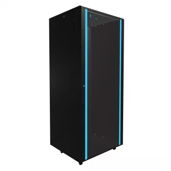 Brīvi stāvošs statīvs Extralink 42U 800X800 STĀVOŠS RACK SKAPIS MELNS 1400 kg ietilpība