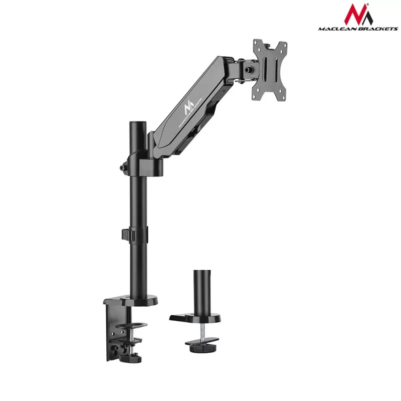 Galda monitora stiprinājums MACLEAN MC-775 32 collu (81,3 cm) ekrāniem, VESA 75x75–100x100, līdz 8 kg, pelēks