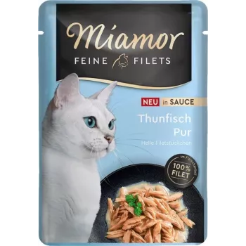 Mitrā kaķu barība Miamor Fine Filets Tuna in Sauce 100 g paciņa, bezgraudu, 83% mitruma