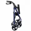 Četru riteņu rollators ar sēdekli, zils/melns