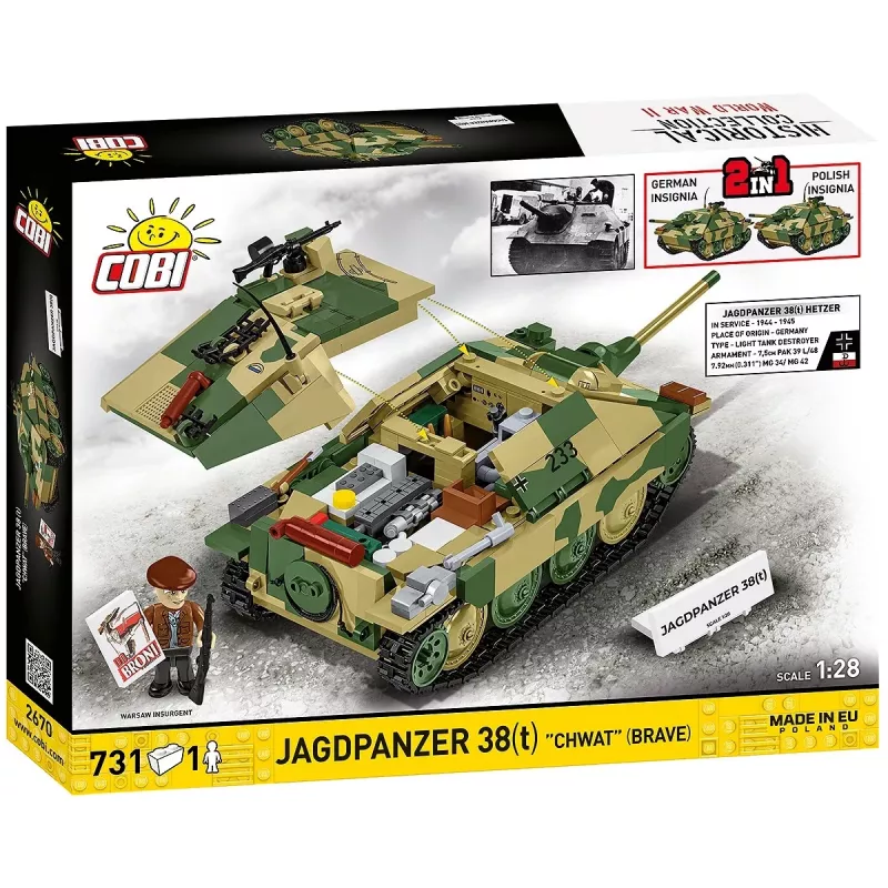 Cobi Blocks Jagdpanzer 38t Brave konstrukciju komplekts, 731 detaļas