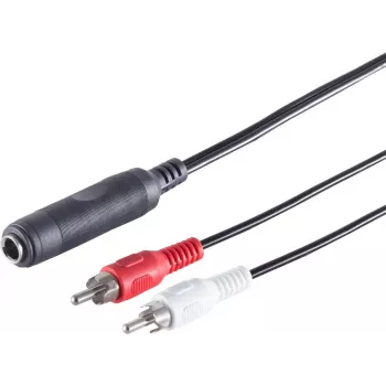 Audio kabelis ShiverPeaks 3 polu 6.3 mm uz RCA (Cinch) 0.2 m, modelis 30521