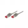 Tecline - Patch-Cable - RJ-45 (M) to RJ-45 (M) - 1.5 m - SFTP, PiMF - CAT 6 - Shielded, Snagless - pelēka (744015)