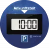 Elektroniskais stāvvietas pulkstenis Needit Park Lite One — zils, ABS/PMMA, CR‑2450 3 V, 100×100×18 mm