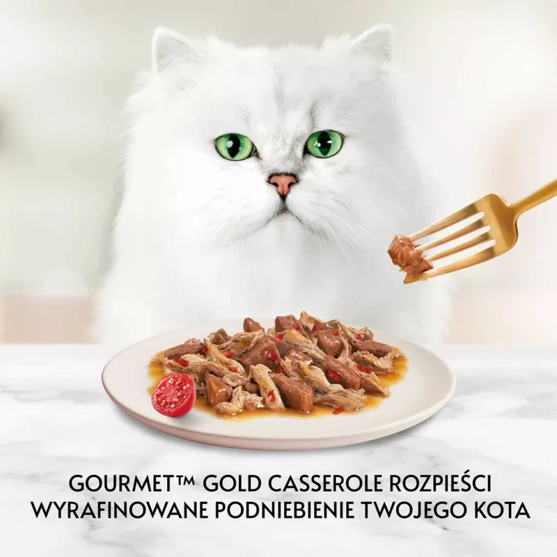Mitrā kaķu barība Gourmet (Purina) Gold 85 g — pieauguši kaķi, liellopa un vistas gaļa