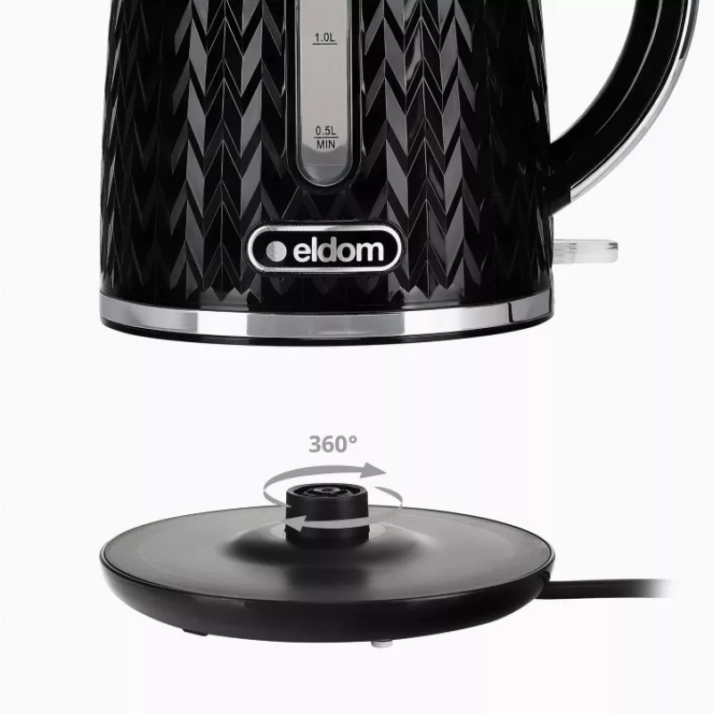 NELO tējkanna, tilpums 1,7 l, jauda 2000 W, melna