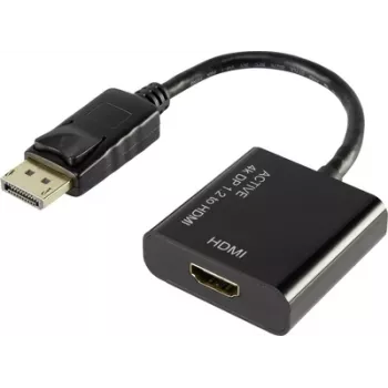 Video pārveidotājs Renkforce DisplayPort uz HDMI, modelis 1407508, melns