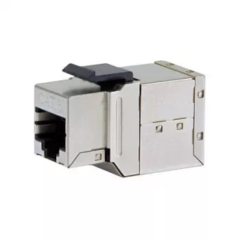 Shielded Cat6 Keystone Inline Coupler 8 gab. komplekts, EQUIP — Plakana konstrukcija, RJ-45, 17×35,5×24,4 mm, sudraba