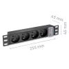 Qoltec Aluminum PDU for 10'' RACK | 1U | 16A | 4xFRENCH | 1.8m