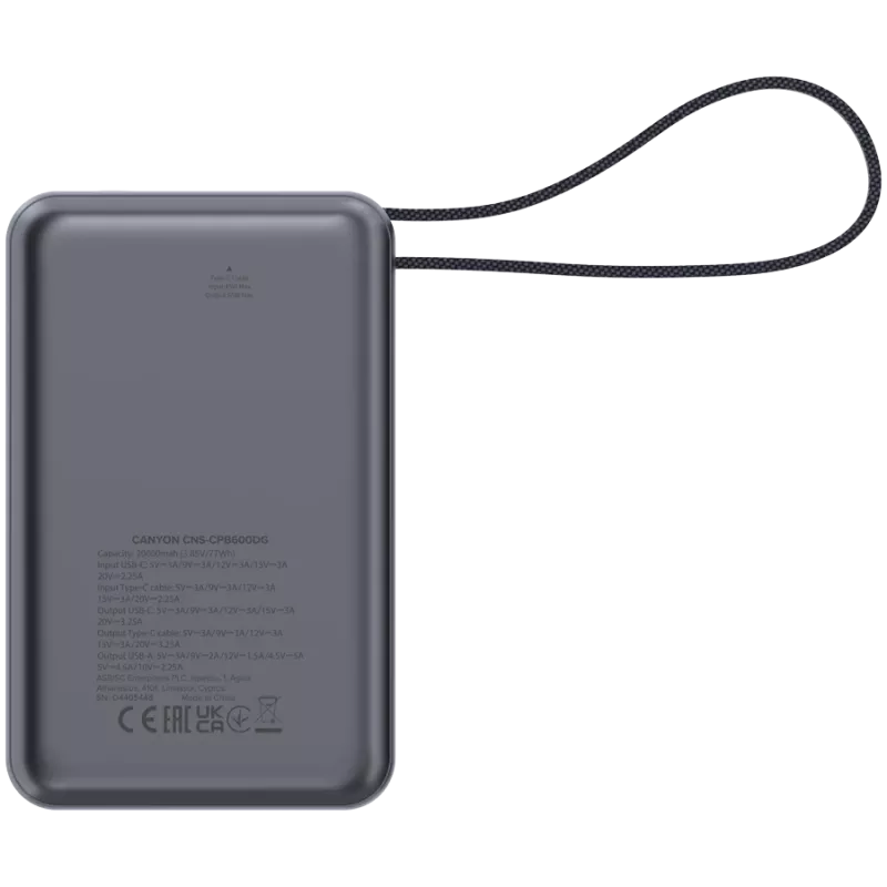 Ārējais akumulators Canyon CNS-CPB600DG 20000mAh