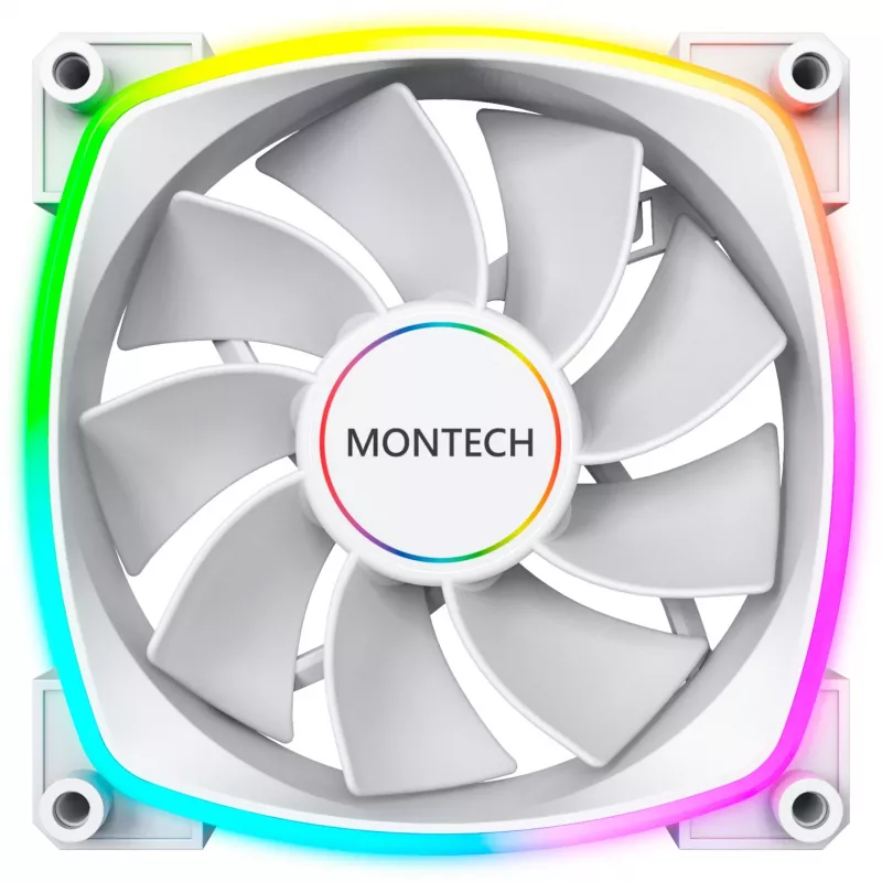 Montech RX140 PWM 140mm ARGB korpusa ventilators - balts