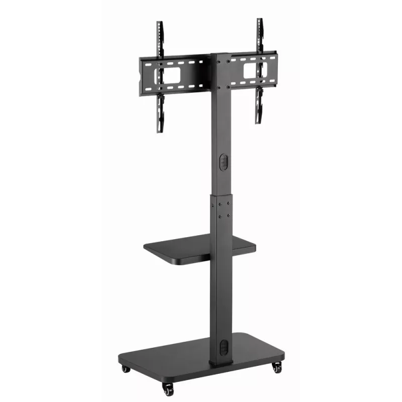 Gembird TVS-75S-02 televizora grīdas statīvs ar ritenīšiem, 37–75 inch, melns