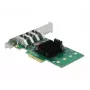 DeLOCK PCI Express x4 karte ar 4 ārējiem USB 3.0 četru kanālu portiem - zema profila formas faktors