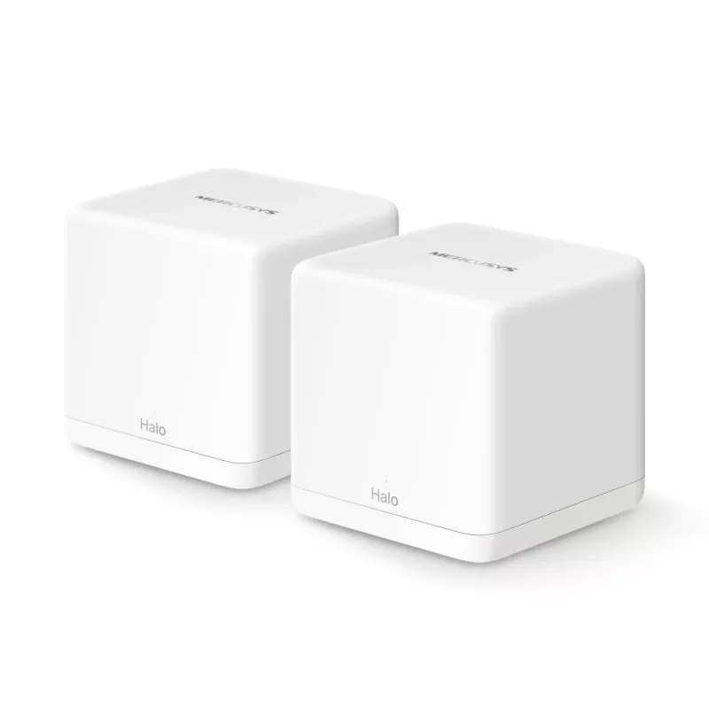 MESH sistēma MERCUSYS Halo H60X (2 gab.) divjoslu Wi‑Fi 6, 1500 Mbps, līdz 350 m², 2x LAN, iekšējās antenas, balta