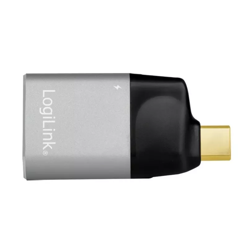 LogiLink USB 3.2 Gen2 Type-C adapteris C/M uz HDMI-A USB-C 4K PD alumīnija melni pelēks