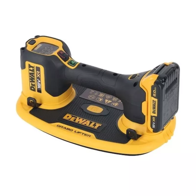 Vakuuma pacēlājs DeWalt GRABO DCE590N 18V bezvadu pārnēsājams piesūkšanās instruments, 1 piesūceknis, maks. slodze 120 kg