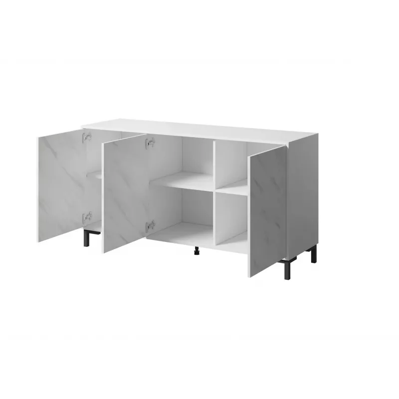 MARMO 3D kumode 150x45x80.5 cm balts matēts/marble balts