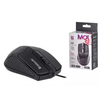 Optiskā pele abām rokām DEFENDER HIT MB-530 — 1000 DPI, USB Type-A, melna, 1,5 m vads