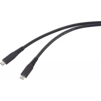 Renkforce USB-C® kabelis USB4® USB-C® 1,00 m melns TPE apvalks RF-6662040 - Digitālais/Datu - 1 m (RF-6662040)