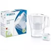 BRITA Aluna ūdens filtra krūze, caurspīdīga balta — 2,4 L kopējā / 1,4 L filtrētā, MAXTRA, trauku mazgājamās mašīnas droša