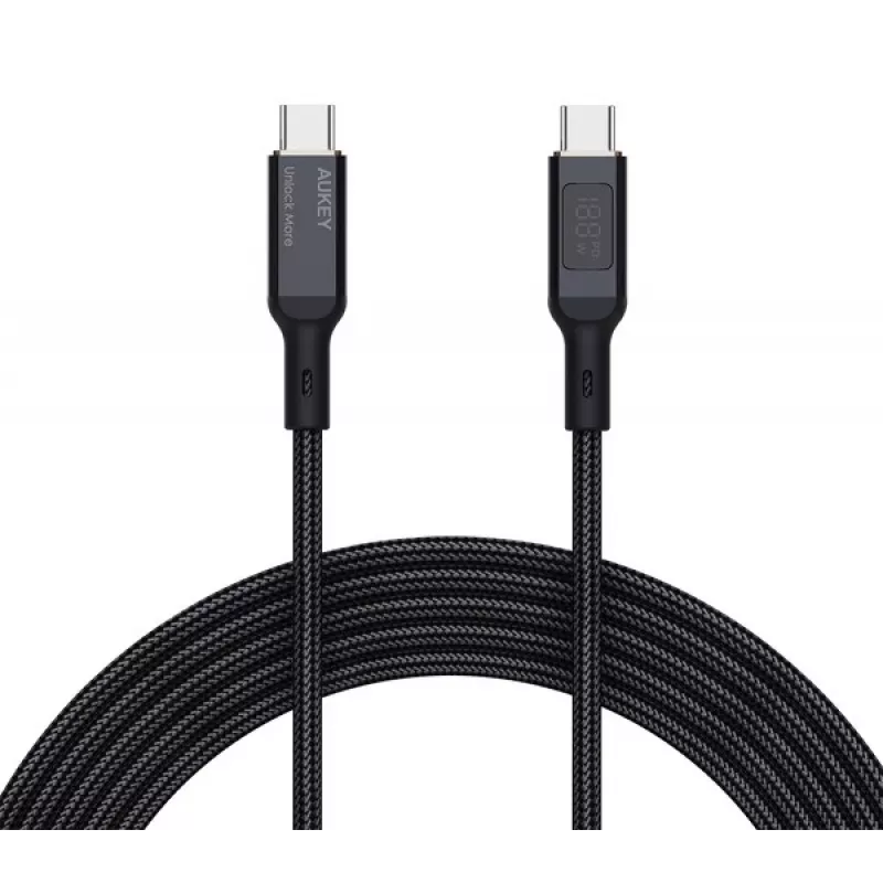 AUKEY CB-MCC102 USB kabelis 1,8 m USB C melns 480 Gbit/s