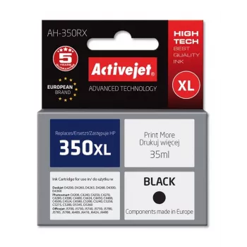 Activejet AH-350RX tinte (aizstāj HP 350XL CB336EE; Premium; 35 ml; melna)