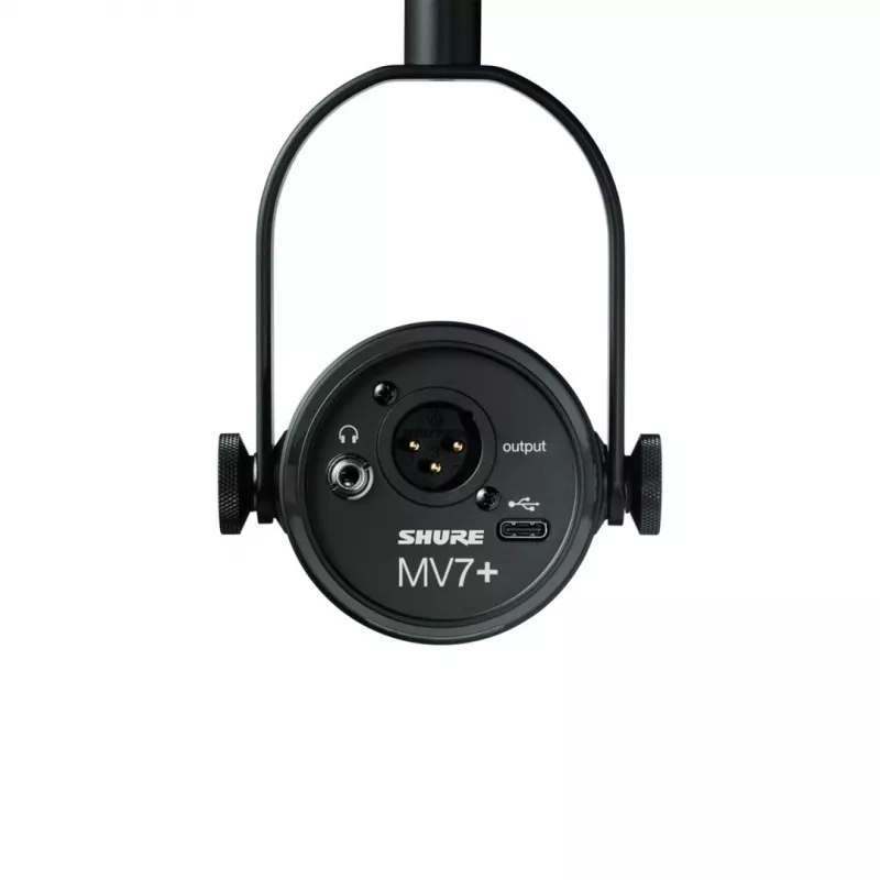 Shure MV7+-K-BNDL - pults/vokālais mikrofons ar XLR/USB-C savienotāju, melns + galda statīvs GATOR