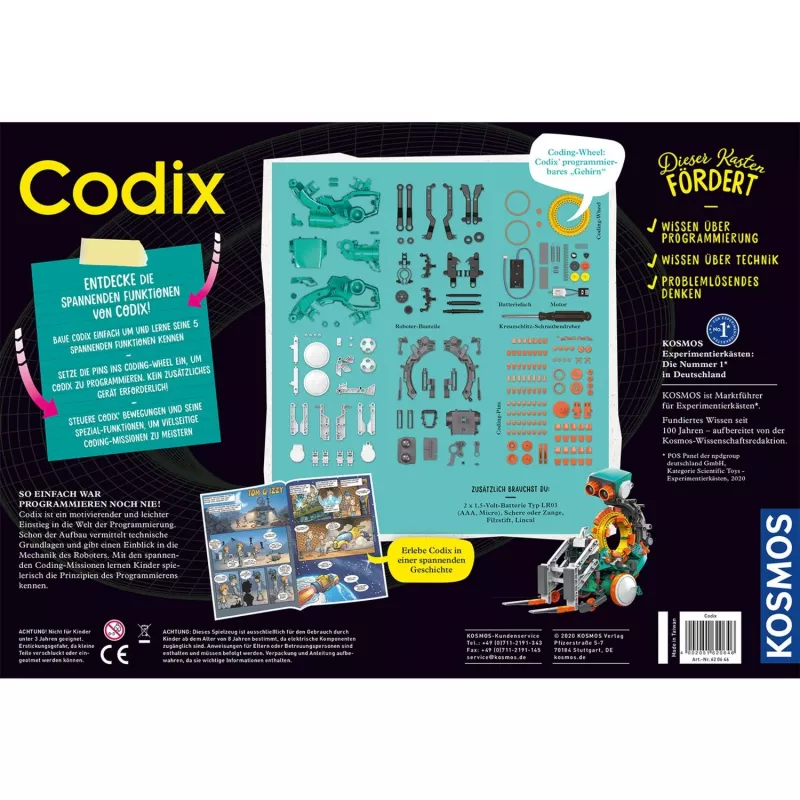 Kosmos Codix, Būvkomplekts, 8 gadi Kosmos Codix. Produkta veids: Būvkomplekts, Ieteicamais vecums (min.): 8 gadi