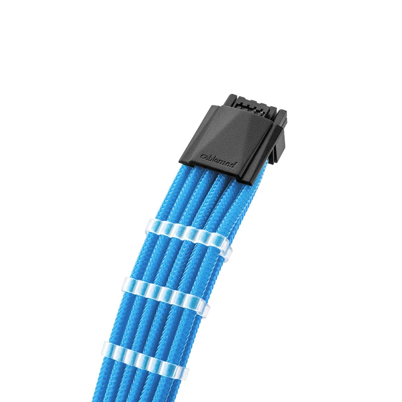 CableMod C-Series PRO ModMesh 12VHPWR uz 3x PCI-e kabelis Corsair — 60 cm, gaiši zils