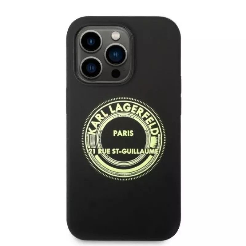 Karl Lagerfeld Soft Cover Silicone RSG Black for Apple iPhone 14 Pro KLHCP14LSRSGRCK