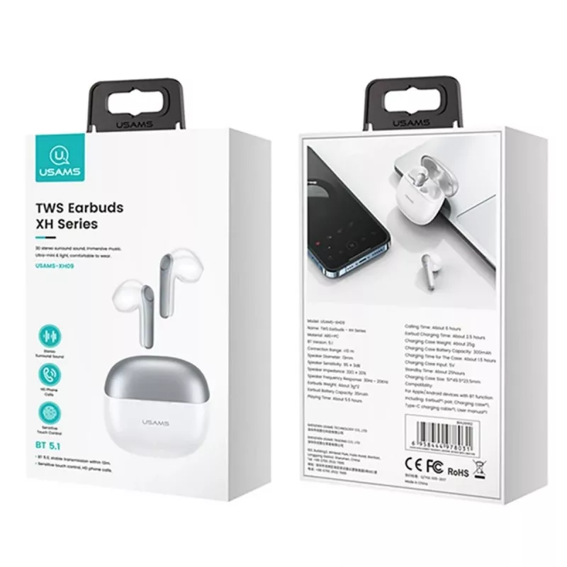 Austiņas USAMS TWSXH Series Dual Mic Wireless Blue/Blue BHUXH03