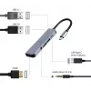 Gembird A-CM-COMBO5-02 klēpjdatora dokstacija/portu replikators Vadu USB 3.2 Gen 1 (3.1 Gen 1) Type-C Sudraba