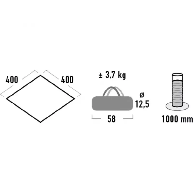 Tenta High Peak 10034, pelēks poliesters, āra pārsegs un apakšklājs