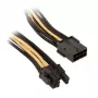 SilverStone PCI-8-pin uz PCIe-6+2-pin kabelis, 250 mm - melns/zelts